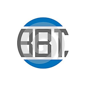 BBT letter logo design on white background. BBT creative initials circle logo concept. BBT letter design photo