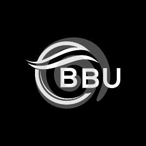 BBU letter logo design on black background. BBU creative circle letter logo concept. BBU letter design