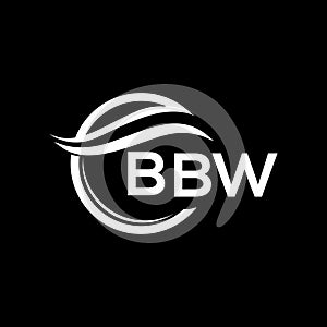 BBW letter logo design on black background. BBW creative circle letter logo concept. BBW letter design