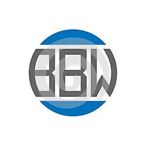BBW letter logo design on white background. BBW creative initials circle logo concept. BBW letter design photo