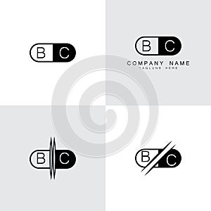 BC, CA, B, A abstract letters logo monogram