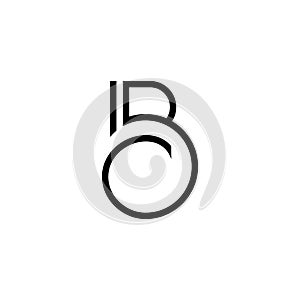 BC or CB initial letter logo design vector. photo