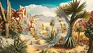 10000 BC desertic landscape background photo