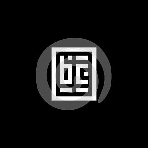 BC initial logo with square rectangular shape style