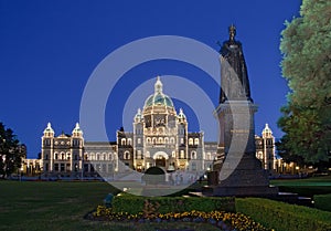 BC Legislature in Victoria at Night