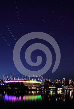 BC Place and startrails