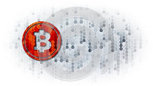 Bcash - Icon on Pixelated Background.