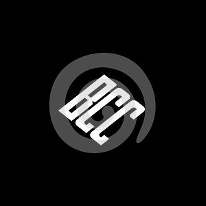 BCC letter logo design on black background