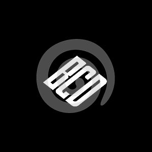 BCD letter logo design on black background