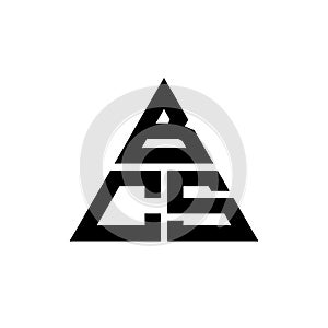 BCS triangle letter logo design with triangle shape. BCS triangle logo design monogram. BCS triangle vector logo template with red