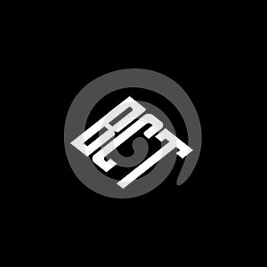 BCT letter logo design on black background