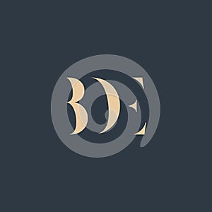 BDE abstract letter logo