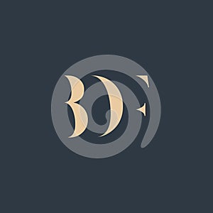 BDF abstract letter logo
