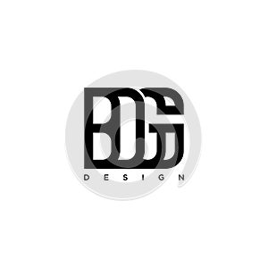 BDG letter alphabet abstract logo vector