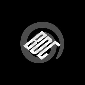 BDG letter logo design on black background