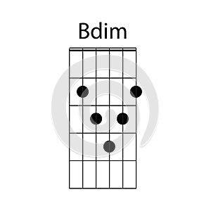 Bdim guitar chord icon