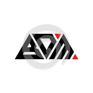 BDM triangle letter logo design with triangle shape. BDM triangle logo design monogram. BDM triangle vector logo template with red