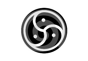 Bdsm triskelion triple spiral icon on white