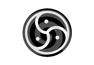 Bdsm triskelion triple spiral icon on white photo