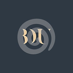 BDU abstract letter logo