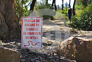 Be Aware of Snakes Sign photo