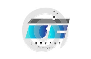 BE B E alphabet letter logo combination in blue and grey color. Creative icon design for company and business