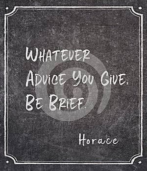 Be brief Horace quote