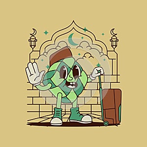 Be careful when traveling on Eid Mubarak With Ketupat Mascot