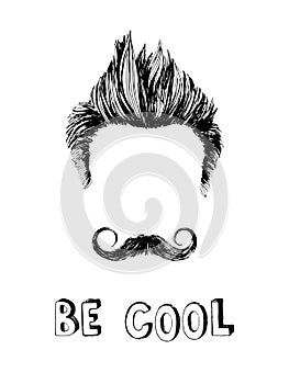 Be cool hand drawn poster