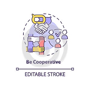 Be cooperative concept icon