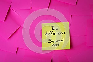 Be different stand out text on sticky note