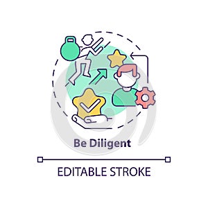 Be diligent concept icon