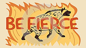 Be Fierce jaguar vector, strong animal design, motivational wildlife art vector design Generative AI photo