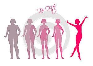 Be fit, woman silhouette images