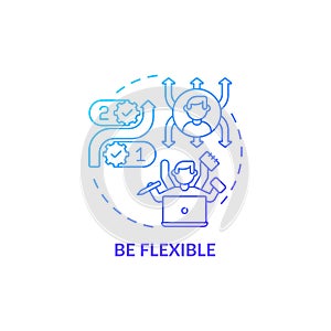 Be flexible blue gradient concept icon