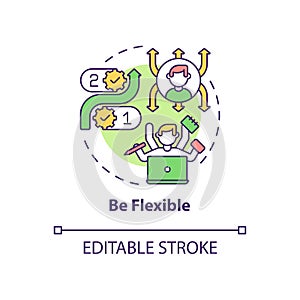 Be flexible concept icon