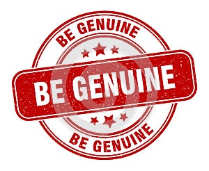 be genuine stamp. be genuine round grunge sign.
