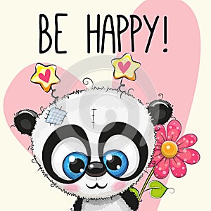 Be Happy Greeting card with panda