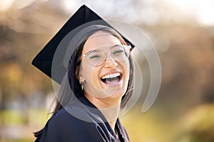 Be happy with how far youve come. a happy young woman celebrating graduation day.