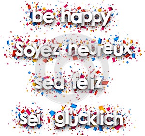 Be happy paper banners. photo