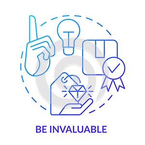 Be invaluable blue gradient concept icon