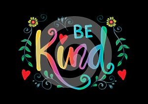 Be Kind hand lettering.