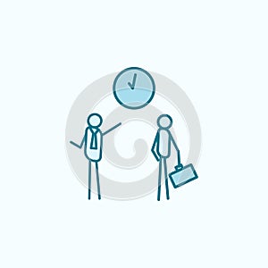 be late for work outline icon