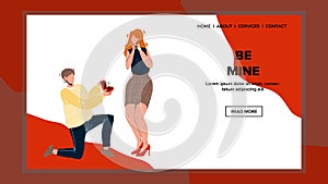 Be Mine Proposal Boyfriend To Girlfriend Vector