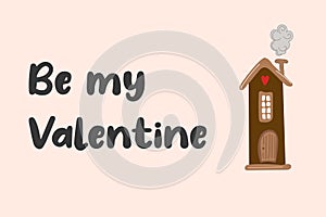 Be my Valentine banner vector illustration