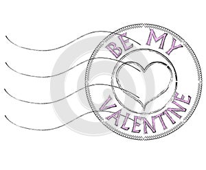 Be my Valentine post stamp