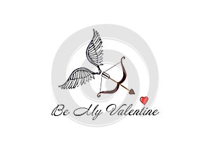 Be My Valentine. A Valentines Day illustration - I Love YOU, Be My Valentine, original designed hand-drawing.