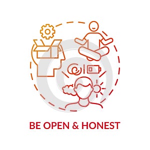 Be open and honest concept icon