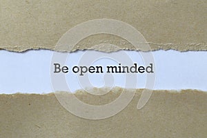Be open minded on paper