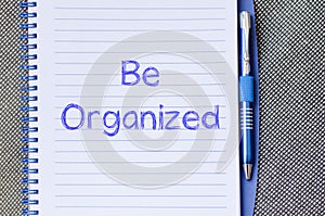 Be organized write on notebook